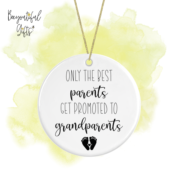 Pregnancy Announcement Ceramic Hanging Decoration - Promoted To Grandparents