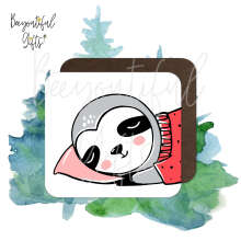 Christmas Coaster - Cartoon Sleeping Winter Sloth