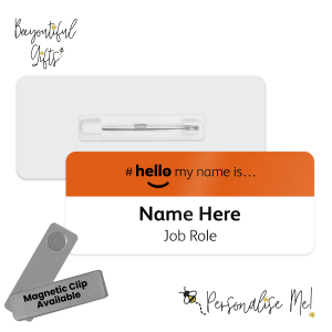 Name Badge - Coloured Band Hello My Name is... - Dark Orange