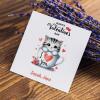 Kitten Valentines day card in a teacup design custom name romantic gift for partner - Smooth No Message - Kraft Brown