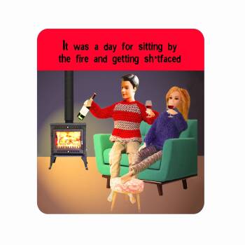 Doll Coaster | By the fire | Funny coaster for her | drink | Wine coaster | tea | coffee | gift