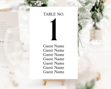 Personalised Table Numbers - Serif