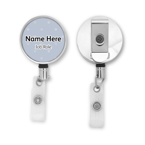 Personalised Metal ID Reel - Silver Stars