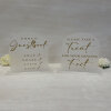 Arched Acrylic Wedding Signs/ Table Decorative Signs / Table Decor / Modern Calligraphy / Table Decorations / Personalised / Rustic Wedding - Guestbook - A5 CLEAR NO STAND