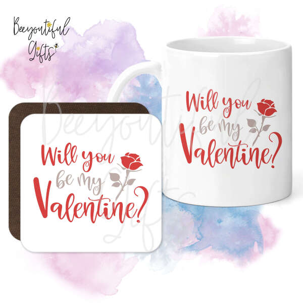 Mug & Coaster Set - Will You Be My Valentine?