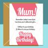 Funny Mum Birthday Card - Personalised - Gin Lover - For Her - Customised - 40th 50th 55th 57th 60th 65th 70th 80th 90th - On Mom's birthday - Blank inside - Regular - Matte