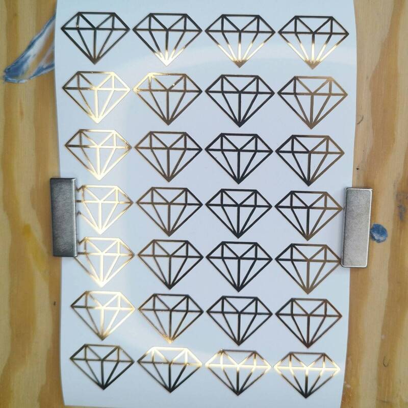 Diamond Stickers Holographic or Gold - Gold