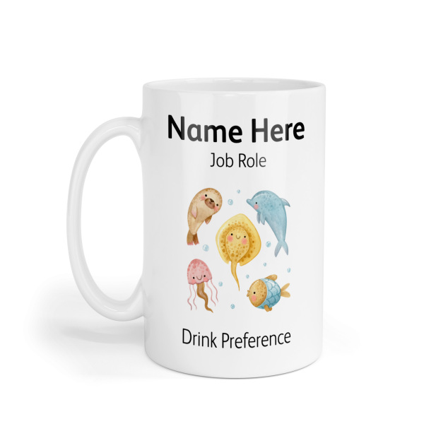 Personalised Ceramic Mug - Watercolour Sea Creatures