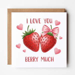 Valentine's Day Card - I Love You Berry Much