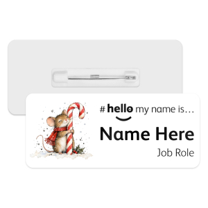 #hello my name is... Name Badge - Whimsical Christmas Dormouse