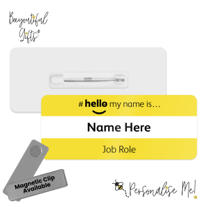 Name Badge - Coloured Duo Band Hello My Name is... - Yellow