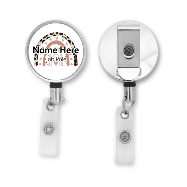 Personalised Metal ID Reel - Natural Boho Rainbow