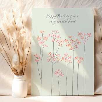 London pride flowers aunt birthday card -  designed by Eloise Hall for Holy Mackerel - 15.7 x 11cm and blank inside, made in the UK