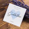 Godfather Birthday Card with Personalised custom name, Blue Watercolour Heart design, Handmade Greeting UK - Smooth No Message - Kraft Brown