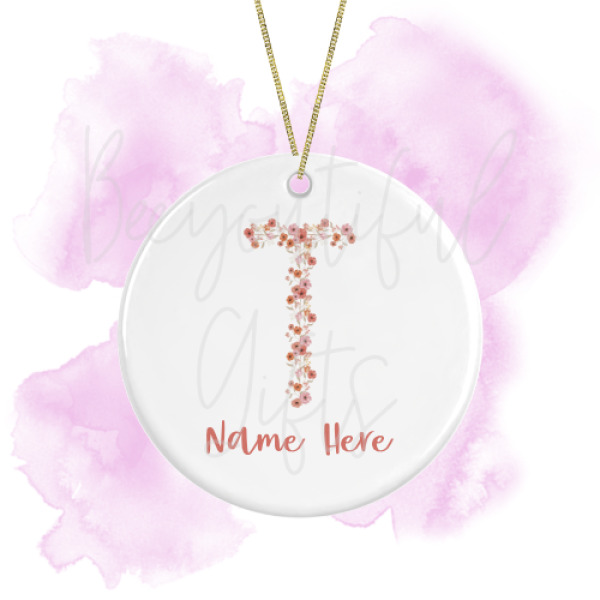 Personalised Spring Love Round Ceramic Decoration