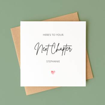 Personalised Leaving Card Here's To Your Next Chapter Farewell Card, Leaving Work Card, Goodbye Colleague Gift UK