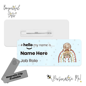 Name Badge - Boho Christmas Character Rainbow #hello my name is... - Gingerbread