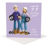 33rd Anniversary Card - Fun Amethyst Wedding Anniversary - Polymer Clay Art by Erica Sturla - Made in the UK