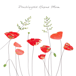 Poppies & Grass Penblwydd Hapus Mam (Happy Birthday Mum)
