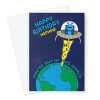 Happy Birthday Card For Nephew - Alien Space Ship Children's - A5 Greetings Card - A5 Portrait - 1 Card