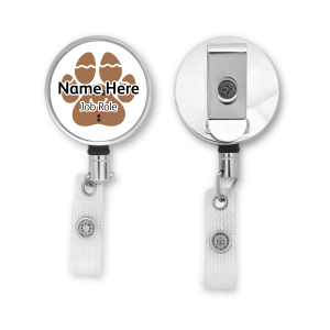 Personalised Metal ID Reel - Gingerbread Paw Print
