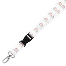 Double Breakaway Lanyard - Starry Pastel Boho Rainbow