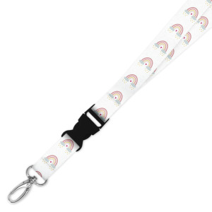 Double Breakaway Lanyard - Starry Pastel Boho Rainbow