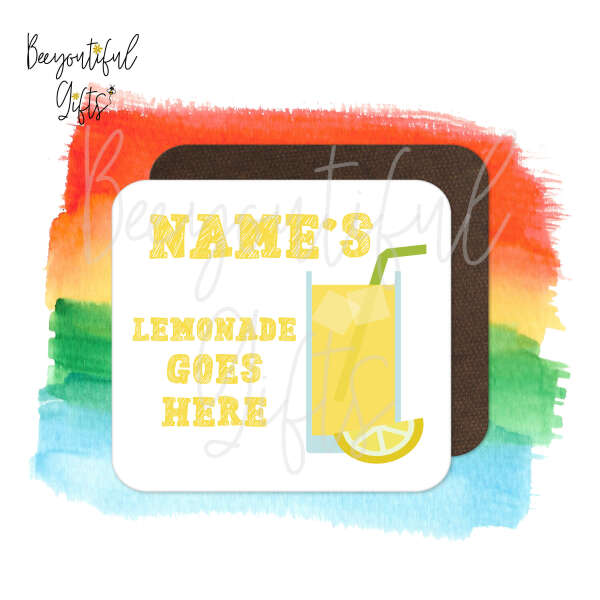 Personalised Children's Drinks Coaster - Lemonade Goes Here!