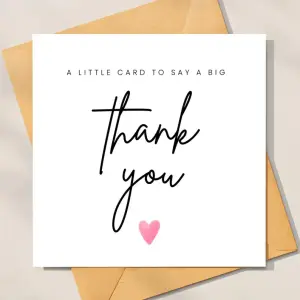 Thank You Card - A Little Card To Say A Big Thank You
