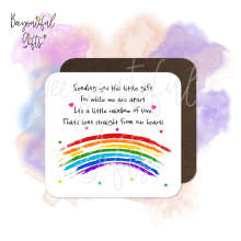 Thinking of You Coaster - Rainbow of Love - Standard Wooden Coaster