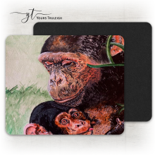 Monkey & Baby - Ceramic Mug, Hardboard Coaster & Placemat Set - Monkey & Baby