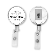 Personalised Metal ID Reel - Baby Feet Heartbeat