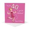 40th birthday card for her - designed by Erica Sturla - 15cm square and blank inside, made in the UK