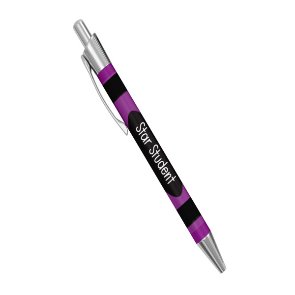 Personalised Teacher Pen - Crayon Monogram - Standard Retractable Ballpoint Pen