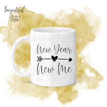 New Years Ceramic Mug - Monochrome New Year New Me