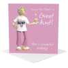 Great aunt birthday card for her - designed by Erica Sturla - 15cm square and blank inside, made in the UK
