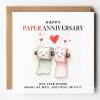 1 Year Anniversary Card for Husband or Wife – Funny & Romantic 1st Paper Anniversary Greeting Card – Perfect for Couples