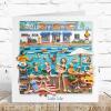 Swimming Card - Lido Life - Polymer Clay Art by Erica Sturla - Fun Outdoor Swimmer Card Made in the UK