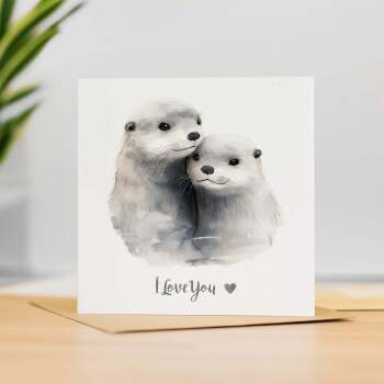 Valentine's Day Card For Wife Valentine's Day Card For Husband Boyfriend or Girlfriend Valentine's Day Card For Him or Her Otter Love