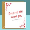 Funny Personalised Anniversary Card - For Boyfriend, Girlfriend, Husband, Wife - Ideal Cheeky Rude Wedding or Relationship Anniversary Card - Blank inside - Regular - Matte