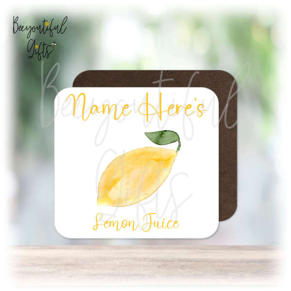 Personalised Drinks Coaster - Name's Lemon Juice Goes Here!