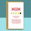 Funny Mother's Day Card - 4 Stars - Mothers day UK - For mum - Cute card - Personalised - Large - Matte - Personalised inside
