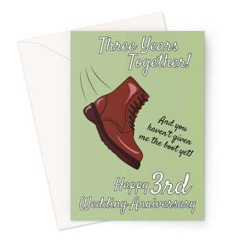 3rd Wedding Anniversary Card - Leather