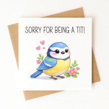 I'm Sorry Card - Sorry For Being A Tit! - Standard Smooth Card