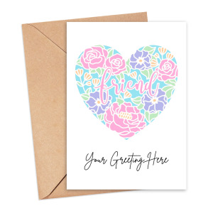 Personalised Custom Message Card - Papercut Friend Heart