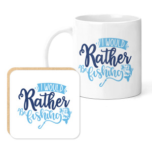 Fishing Mug & Coaster Set - I Would Rather Be Fishing