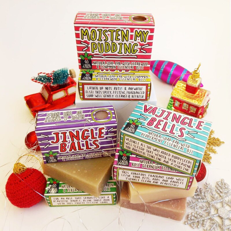 Jingle Balls Christmas Soap |  Sandalwood & Patchouli | Funny Gift | Vegan | Stocking Filler | Secret Santa