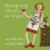 Holy Mackerel deliciously fruity wine themed female birthday card for her - designed by artist Erica Sturla - 15cm square and blank inside for your message - made in the UK