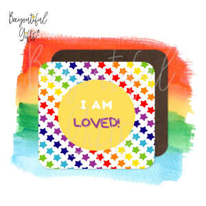 Children's Affirmation High Gloss Wooden Coaster - I Am Loved