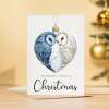 Christmas Card For Loved One Owls Bauble Love Heart Illustration Romantic Christmas Card For The One I Love - Portrait (5x7) / Blank Inside